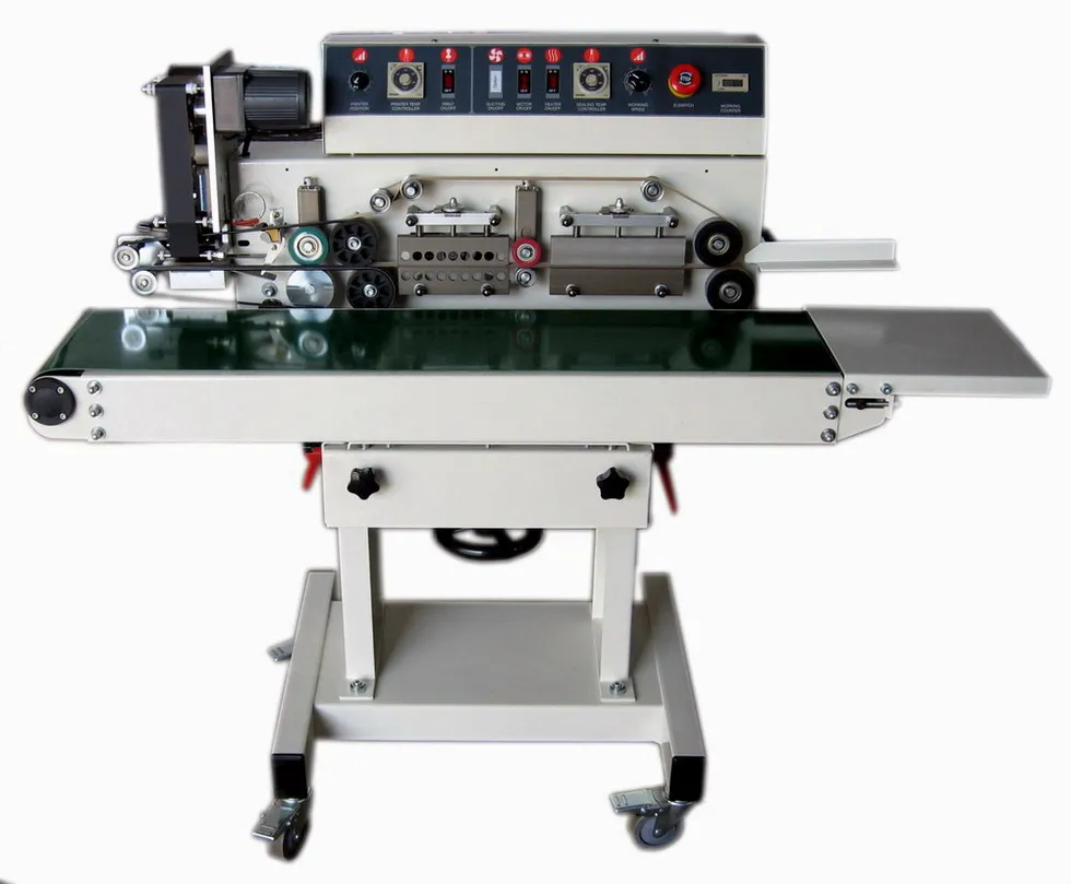 High Speed Horizontal Continuous Heat Sealer With Hot Stamp Ribbon