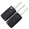 High Quality For Cit 3 button flip remote key shell with light button with 307 blade - With battery place