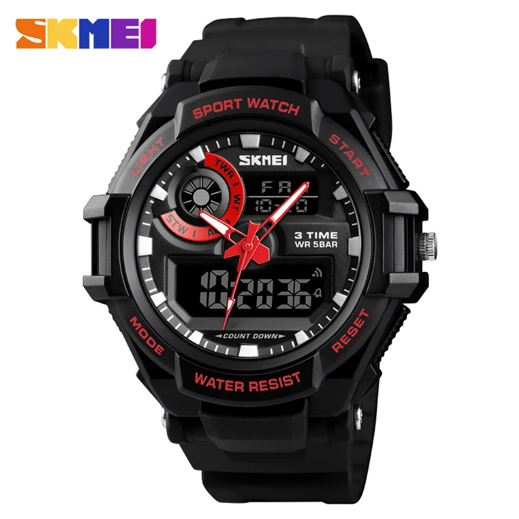 

SKMEI 1357 Luxury Brand Men Digital Sports Watches Men's Army Military Watch Man Quartz Three Time Clock Relogio Masculino