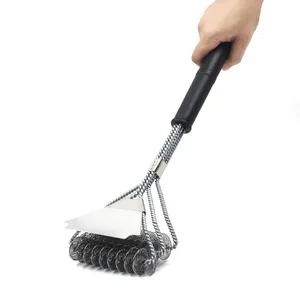 Image of Stainless Steel Grilling Accessories Cleaner BBQ Cleaning Grill Brush and Scraper