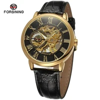 

forising High Quality Leather Strap Manual Mechanical Watches Hot Sale Men Watches Forsining Fashion Mechanical Skeleton Watches