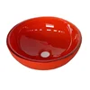 BOTO High quality tempered glass wash hand basins ORANGE CK-9-305