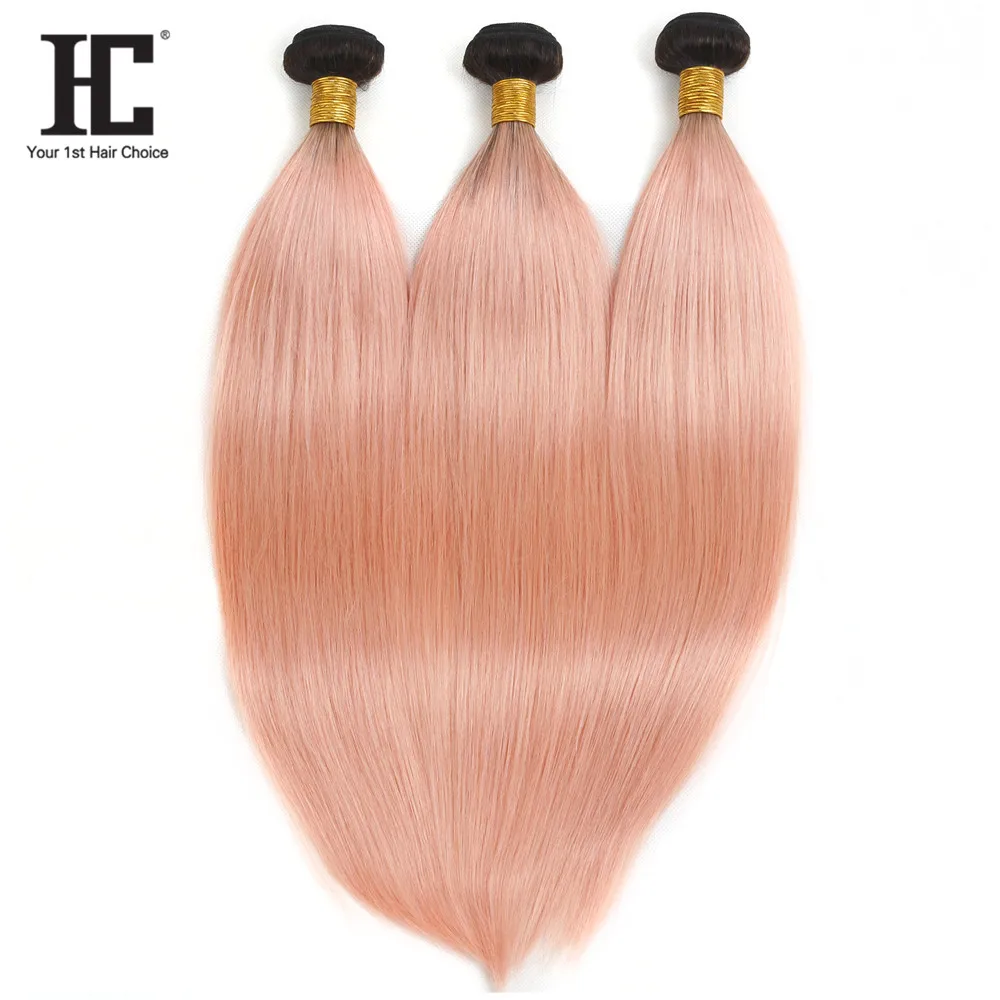 

Wholesale Brazilian Straight Virgin Human Hair Two Tone Color 1B Pink Ombre Bundles