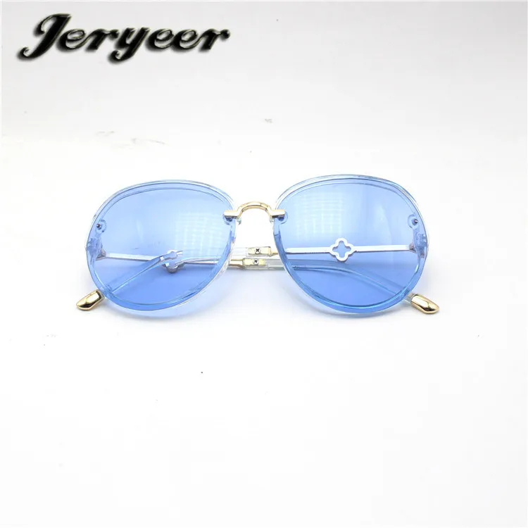 

Free Shipping Blue Lens Sunglasses Gold Metal Frame italy design ce uv400 sunglasses, Blue;black;brown;purple;red
