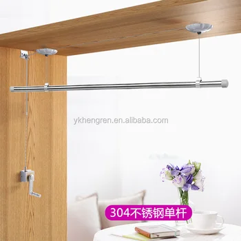 Balcony Semi Automatic Ceiling Clothes Drying Rack Lifting Clothes