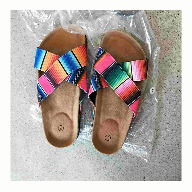 

Summer Rome Breathable Open Toe Holiday Beach Flat Sandals, Leopard,serape