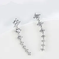 

925 sterling silver pave cubic zirconia aries ear cuff climbers, cover ear earrings