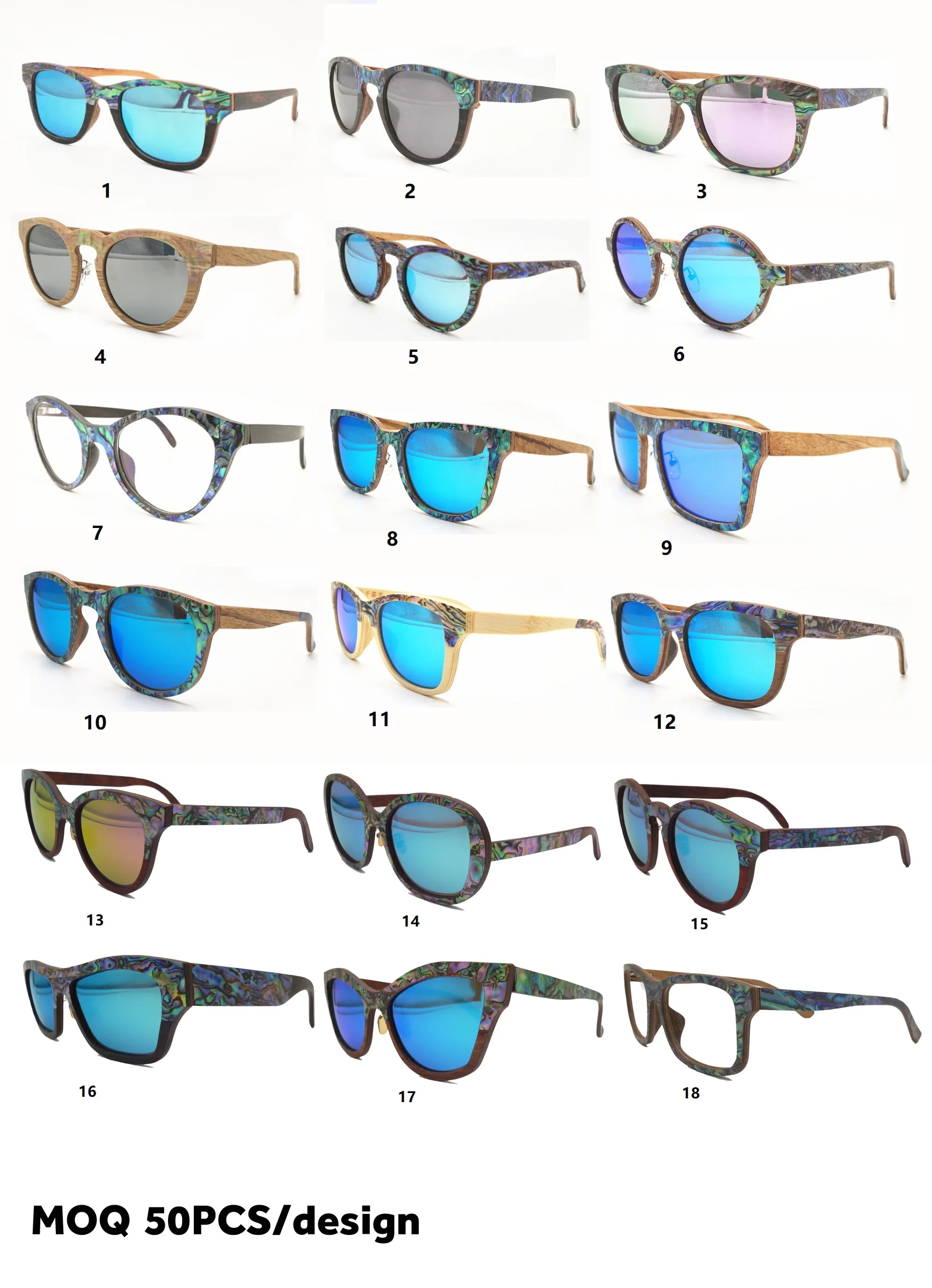 Seashell Sunglasses Cork Wood Sun Glasses