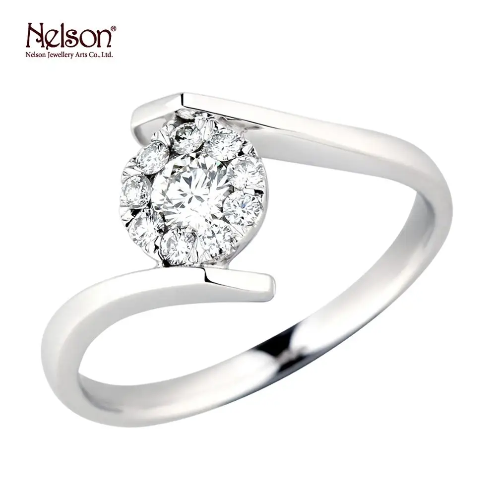 

Nelson Jewellery Valentine New Product Fine Jewelry Fashion Bling Diamond Cluster Ring For Girlfriend