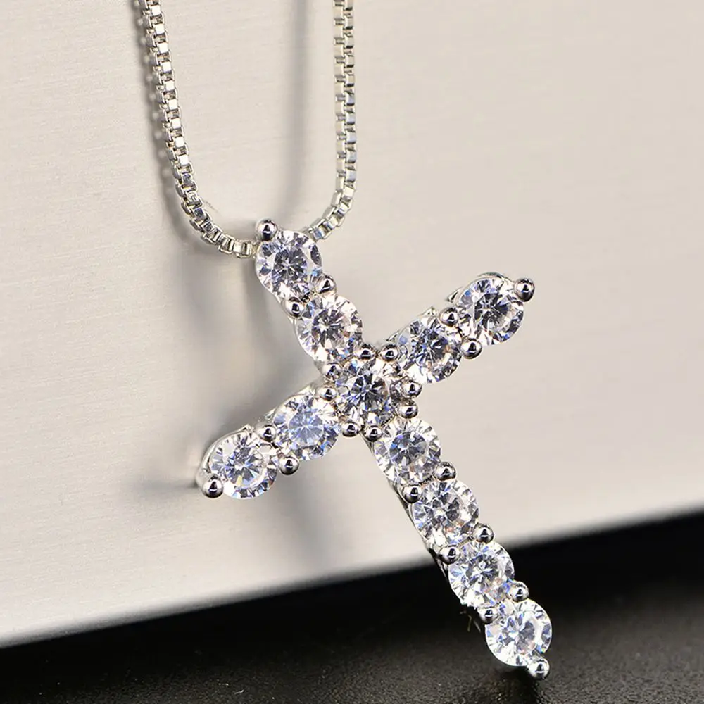 HP068 Huilin Jewelry American style Cross diamond Pendant Necklace for Unisex