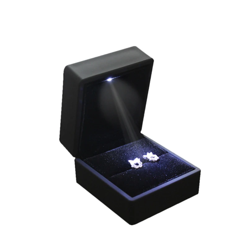 

High end black Jewelry Gift Box for Ring box with LED light, Cmyk full color