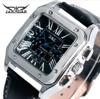 

JARAGAR Mechanical Watches Men Fashion Genuine Leather Wrist Watch Automatic Date Day Display Watches LUXURY Mens Clock