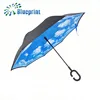 Custom Sky Printing Automatic Standard Size Inverted Umbrella
