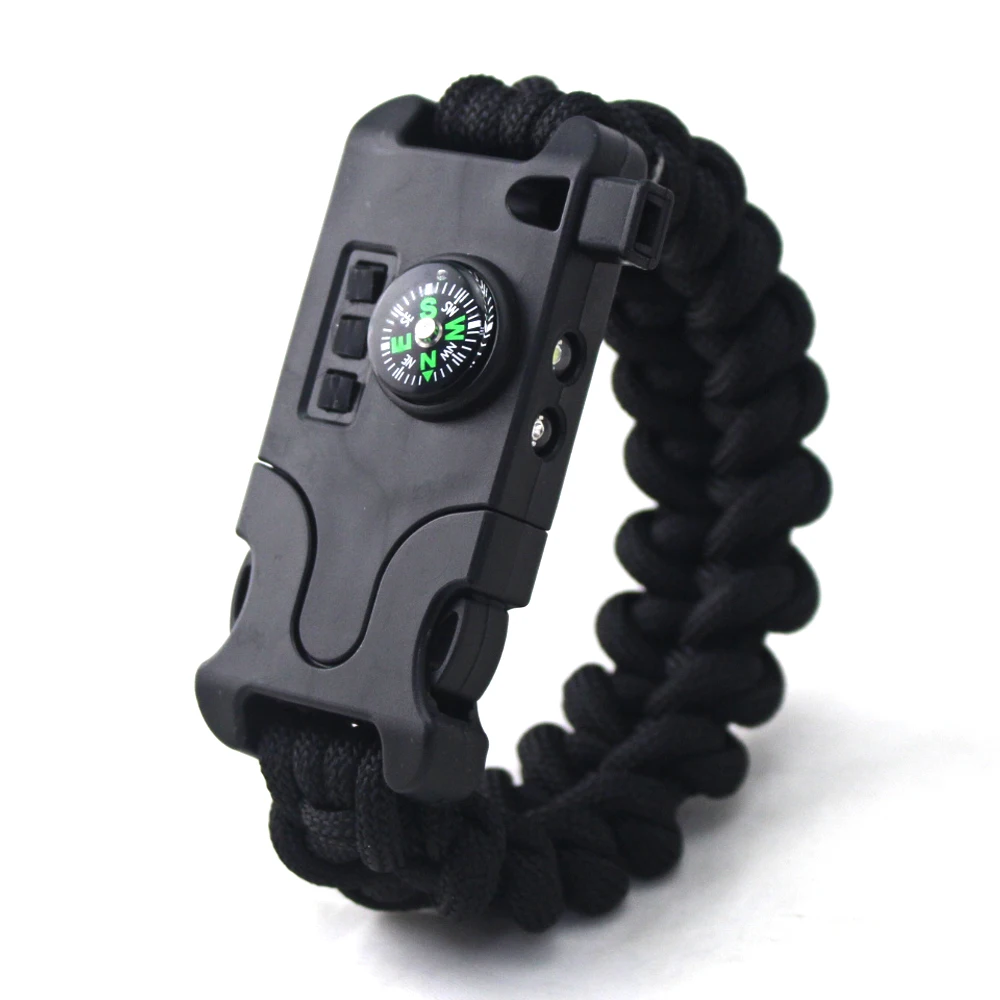 

Original braid style survival rescue bracelet with laser light and SOS LED light for help in wild, N/a