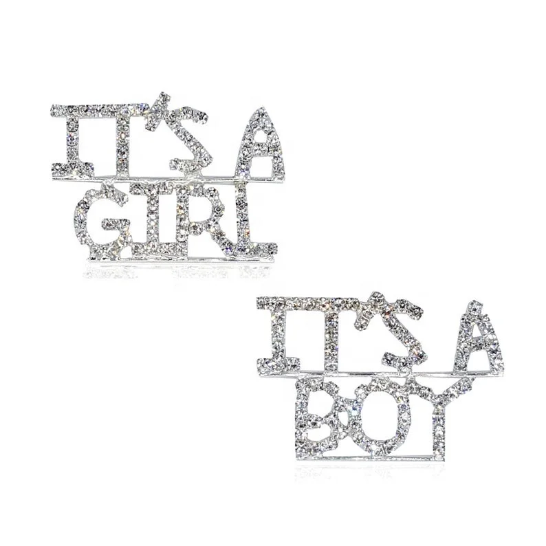Large rhinestone words letter brooch for cloth decoration