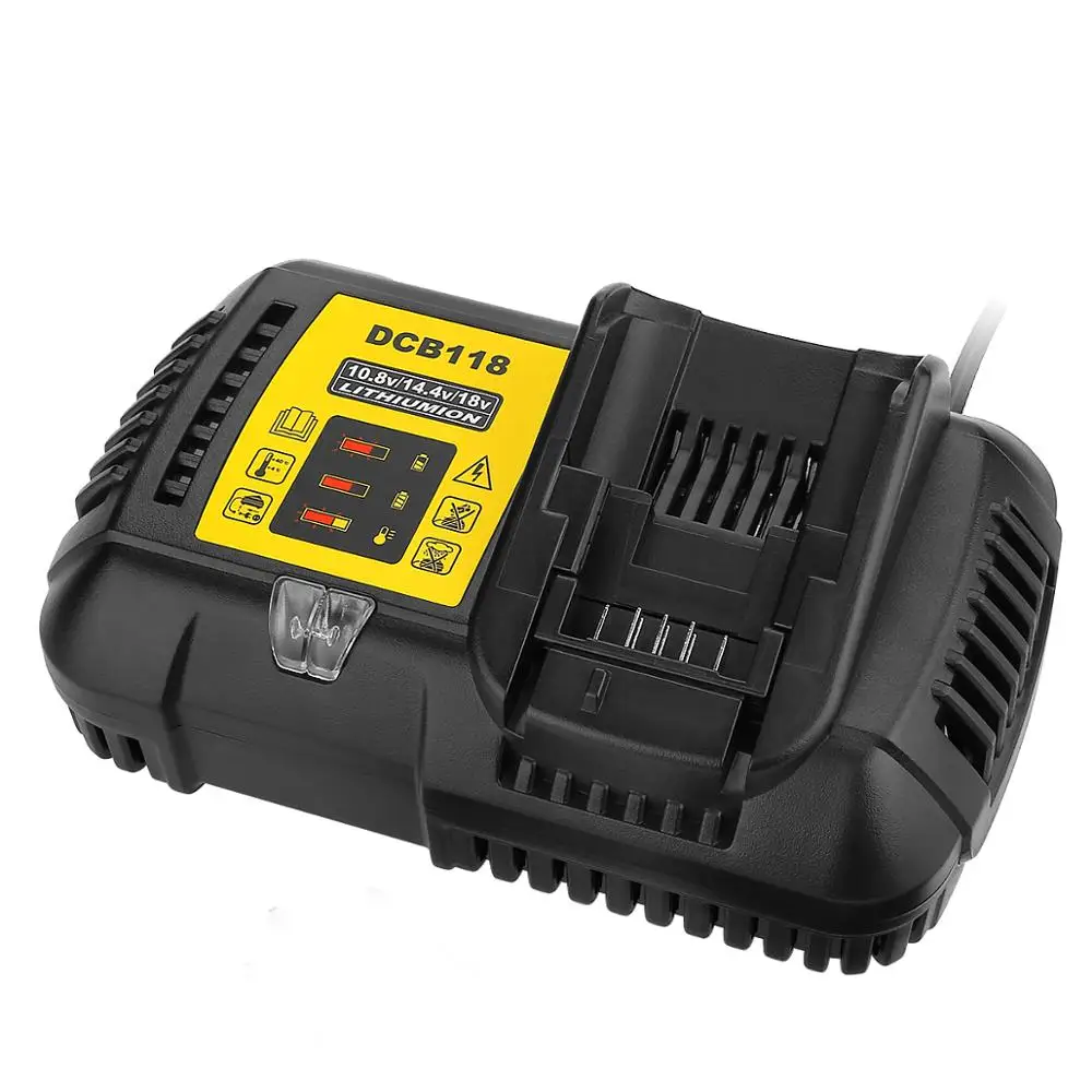 

Free Sample Rechargeable Power Tool Battery Pack Ni-Mh&Ni-Cd Battery Charger for Dewalt DCB118 Quick Charger Manufacturer, Black