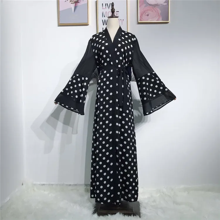 

Latest Design Soft Crepe with chiffon wave point Muslim Clothing for Women, Black