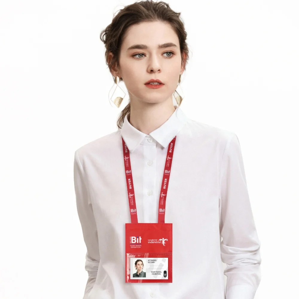 

Promotional customized logo card neck wallet badge holder with lanyard, Customized color