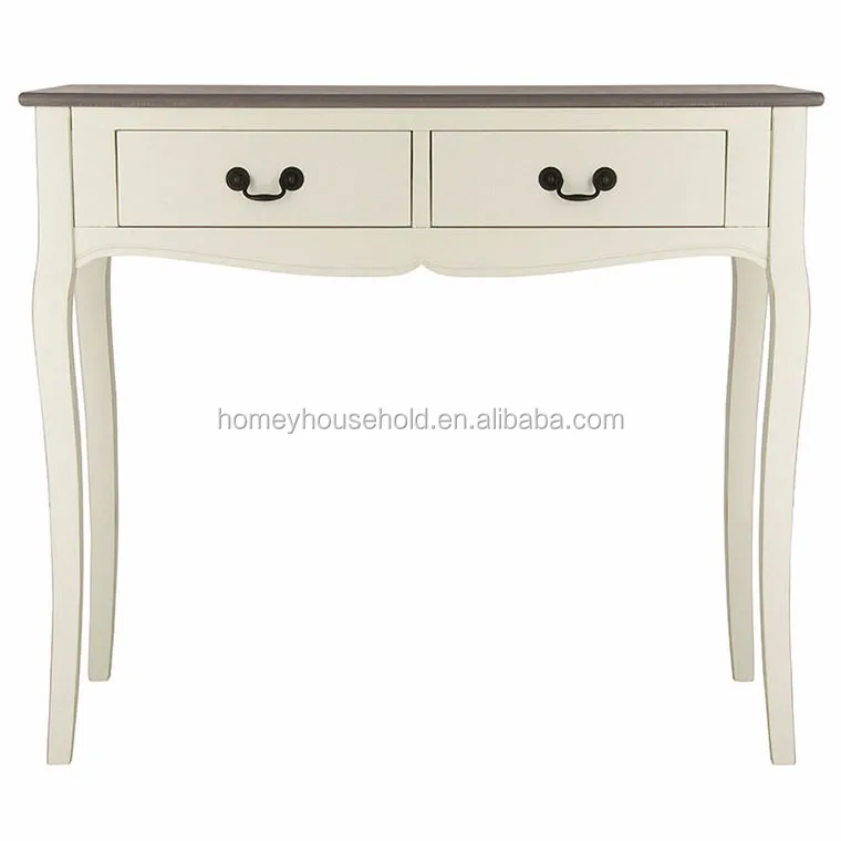 Living Room Wood Wall Two Drawers Console Hall Table With