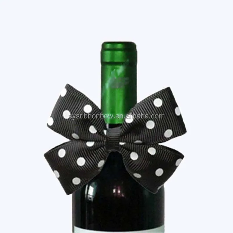 
Manufacture making ribbon bows with elastic for wine bottle 