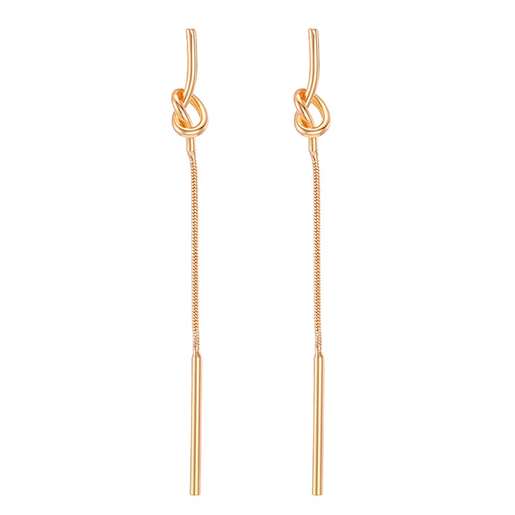 

Bohemian Retro Copper Knot Long Drop Earrings For Women Tassels Dangle Earrings (KER166), Same as the picture