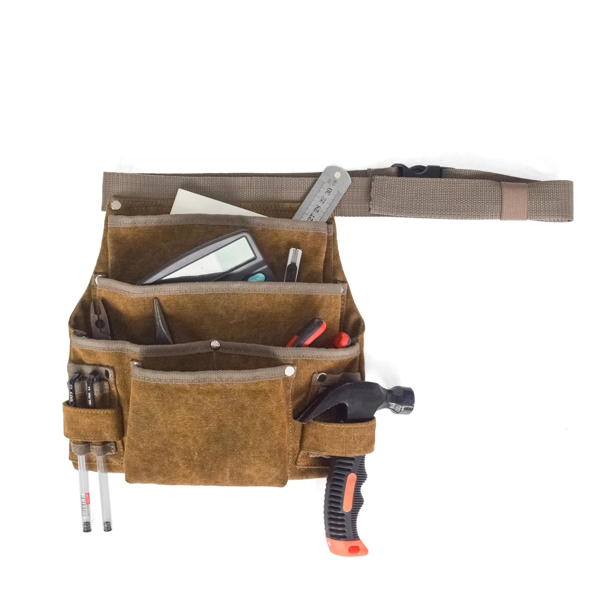 Adjustable 16oz Canvas Apron Tool Belt With Pockets And Hammer Loop