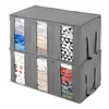 Clear Windows Zipper Clothing Organizer Bags Foldable Quilt Clothes Blankets Underbed Storage Bag