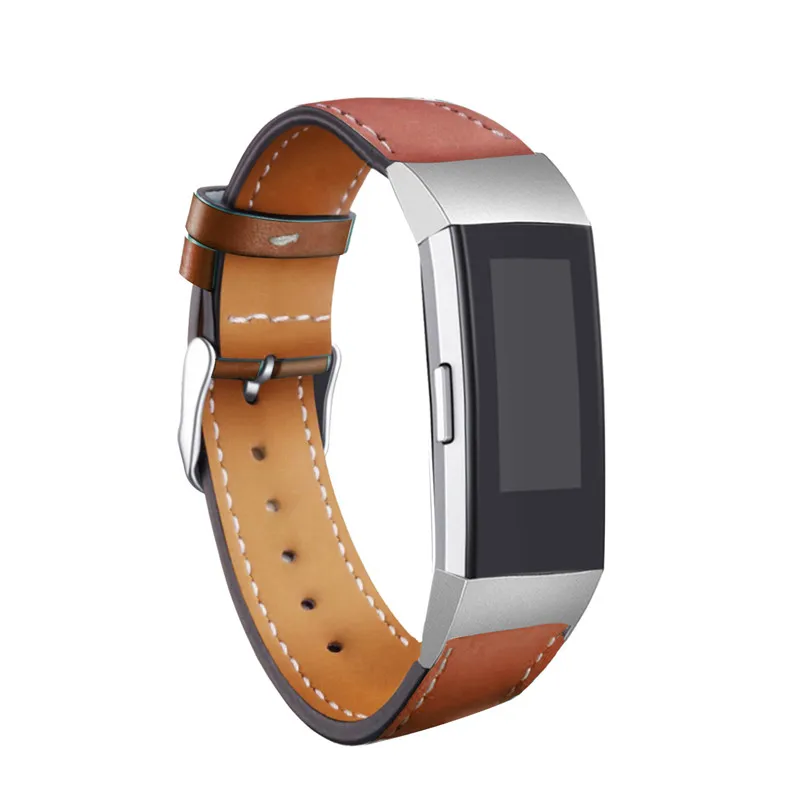 Best Seller OEM Vintage Calf Genuine Leather Wrist Watch Straps For Fitbit Charge 3 Band