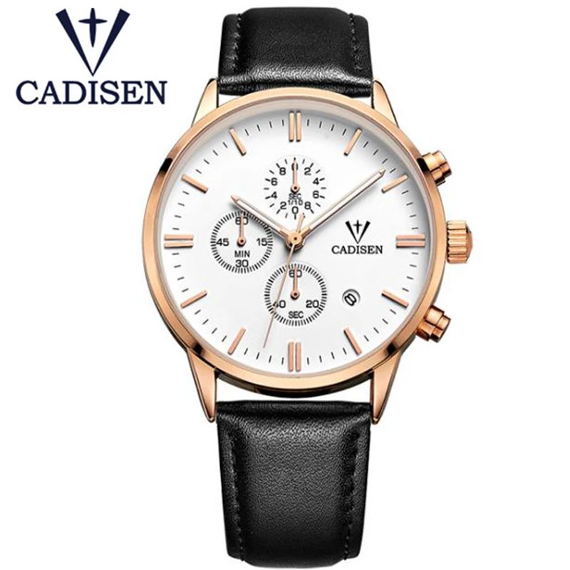 

Top Luxury Brand CADISEN 9201 Genuine Leather Ultra Thin Dial Unique Watch Men Quartz Casual Wristwatch Relogio Masculino Clock