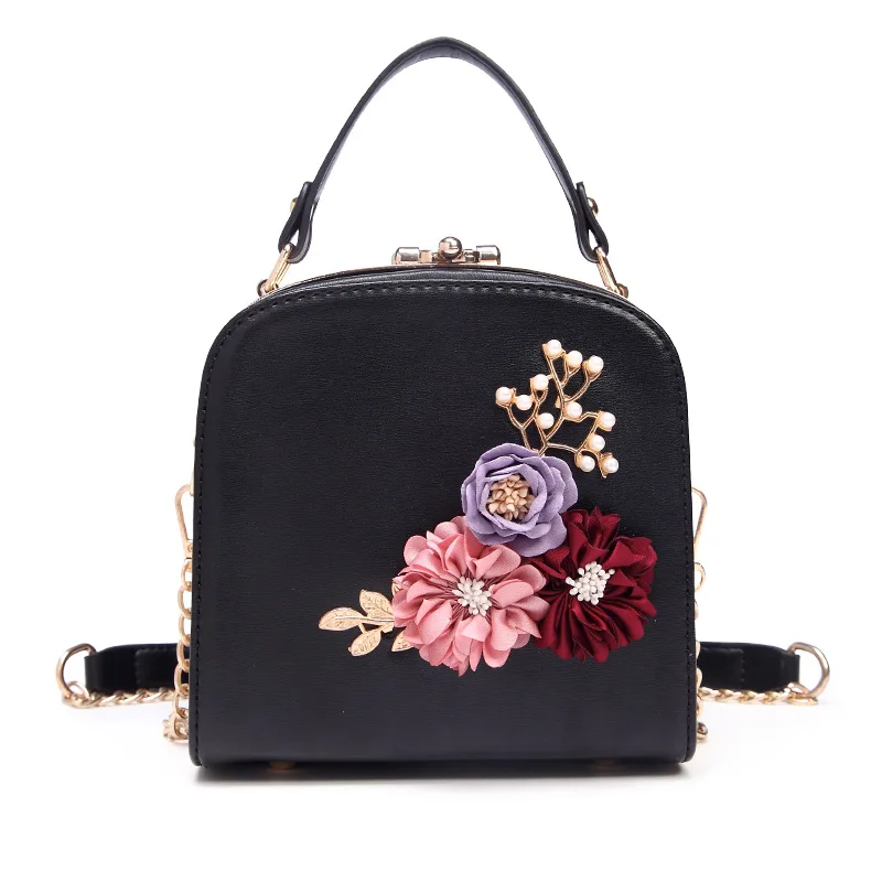 

High quality OEM leather women purses portable women clutch handbag flower ladies party acrylic clutch evening bag, Black,pink,white