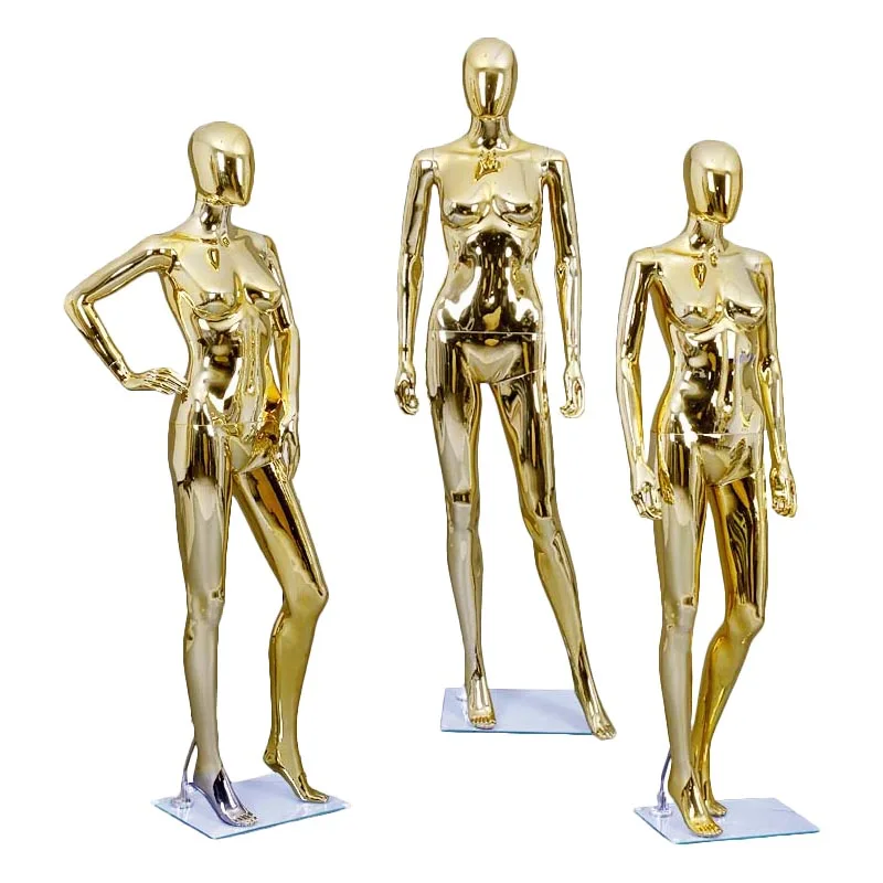 

XINJI High End Golden Models Display Mannequins For Women Chrome Fiberglass Mannequin Female Gold, Gold, silver color
