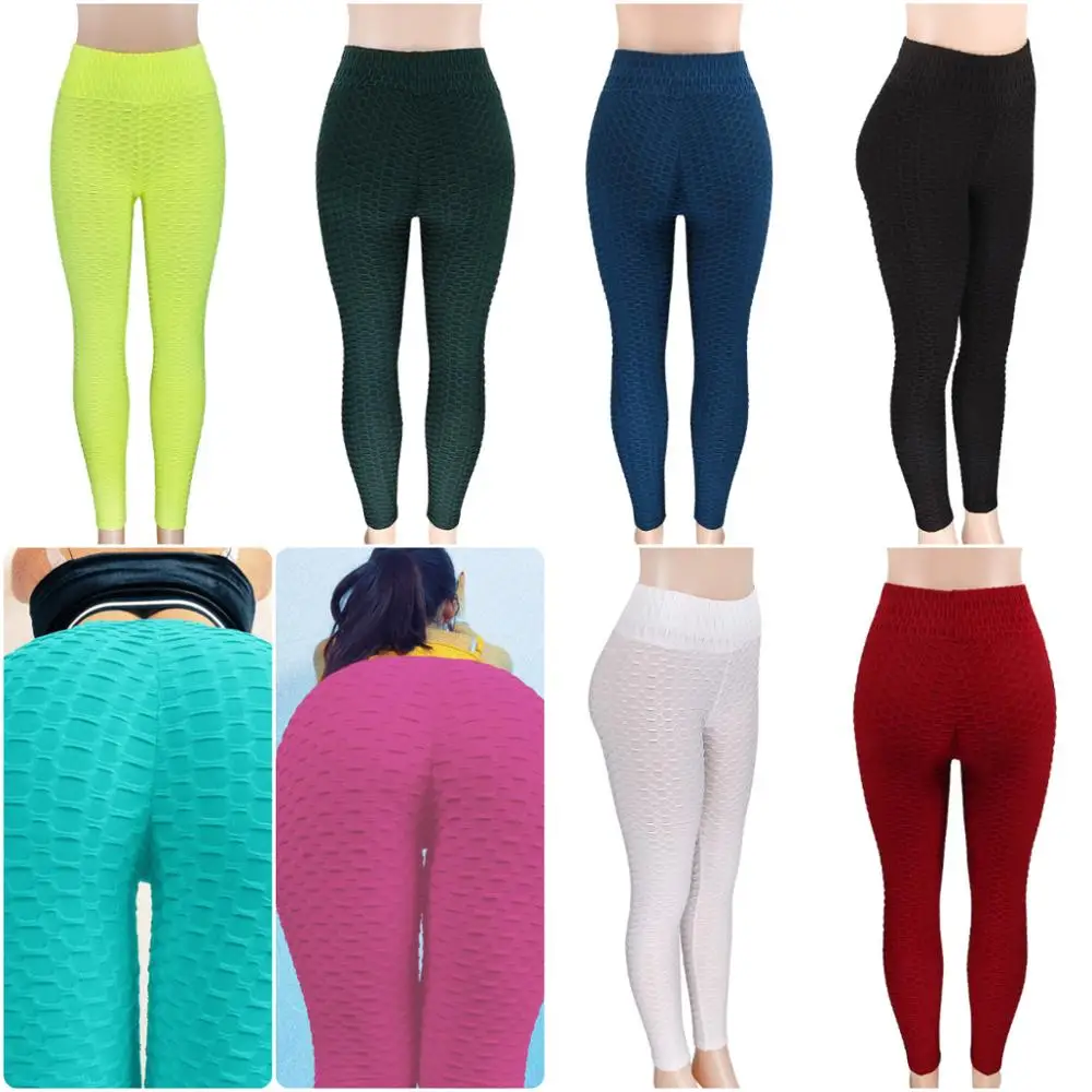 Slim Women's Elastic Leggings Jacquard Print Knit High Waist Pants Yoga Trousers 