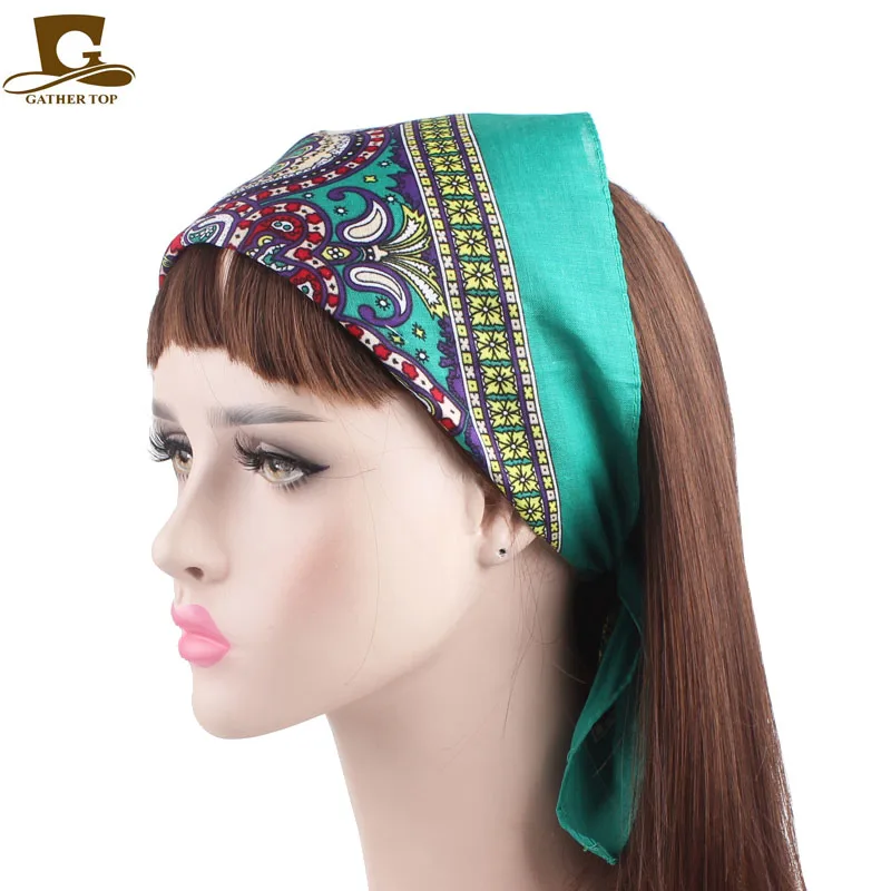 Silk Retro Headscarf Scarf Women Paisley Print Summer Hair Accessories  Bandana Turban Headbands Bandeau Cheveux Kerchief Foulard