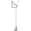 Fashion 925 sterling silver heart pendant adjustable necklace