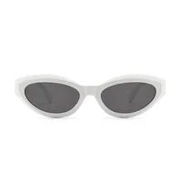 

12434 Superhot Eyewear 2018 Small Retro Vintage Sun glasses Cheap Plastic White Oval Sunglasses