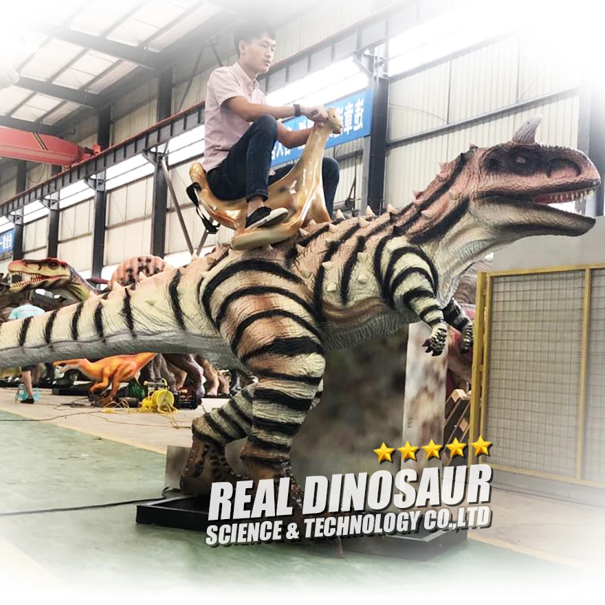 儿童游乐园animatronic恐龙骑行