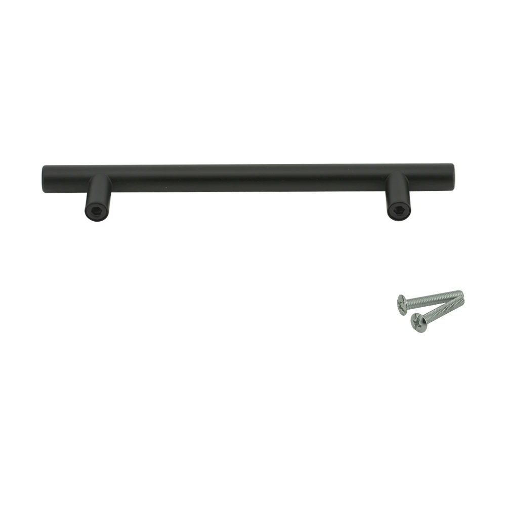 Black powder coated stainless steel furniture cabinet door handle