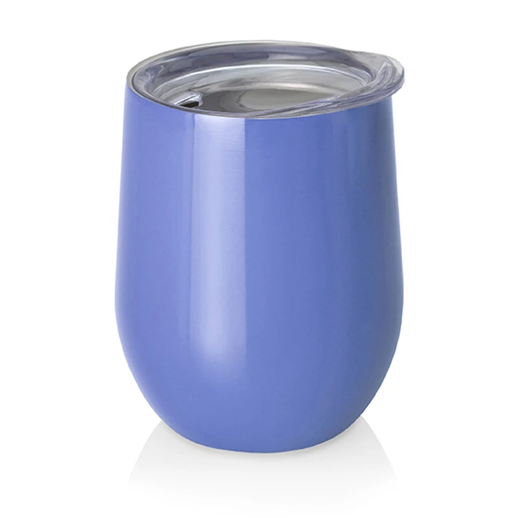 

12oz Egg Shaped Double Wall Stainless Steel Insulated Wine Tumbler Cup with Lid