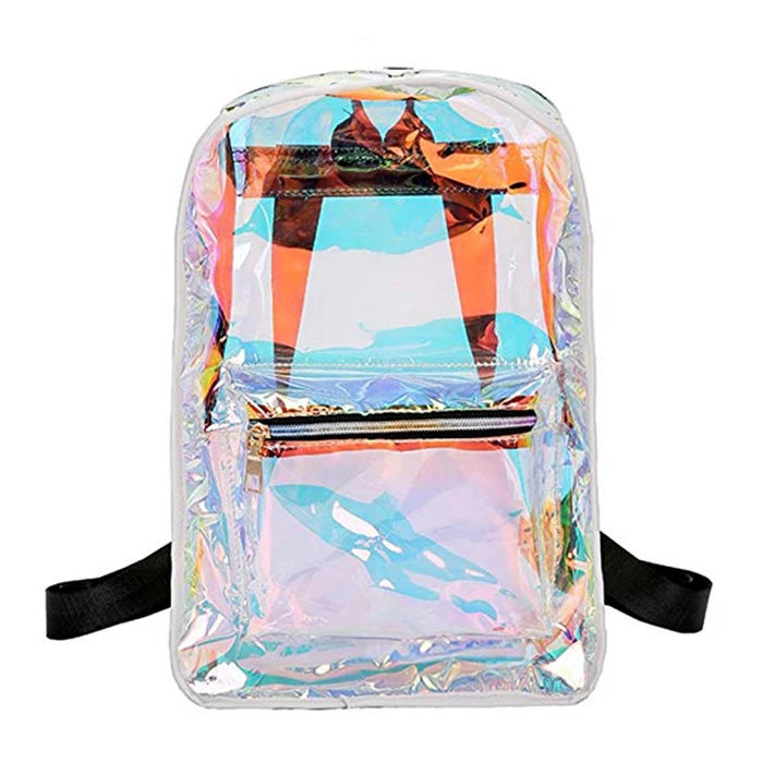Customized clear children transparent laser pvc waterproof backpack bag