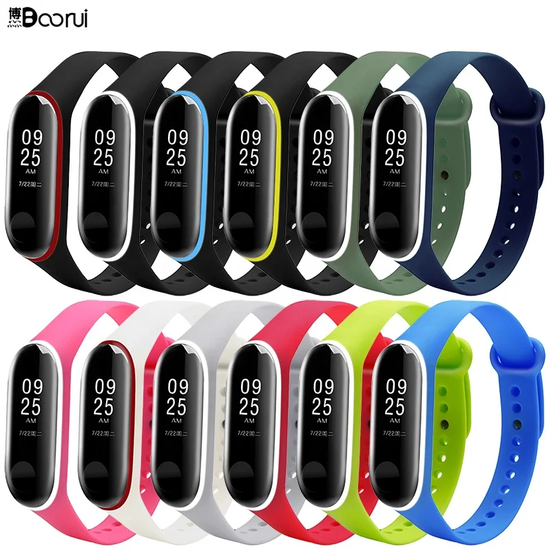 

BOORUI Double Color Miband3 Strap Comfortable Werable miband 3 watch bands replacement pulsera wrist strap for xiaomi mi3 bands