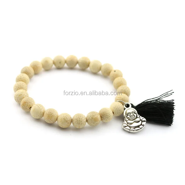 

BW2006 Fashion BOHO tassel charm bracelet,natural 8mm wooden bead bracelet jewelry from China, Multicolor for your choice