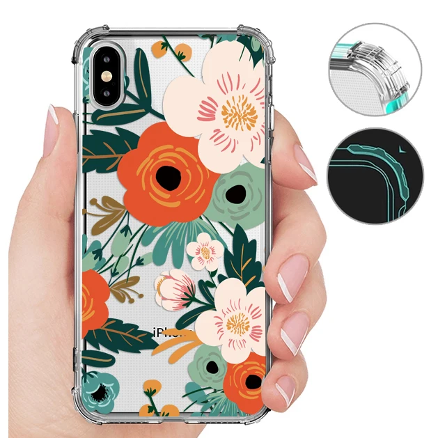 Rugged TPU Protective Phone Case for iPhone 7 8 X XS XR Shock Proof Clear Transparent Case, Custom Shockproof for iPhone Case