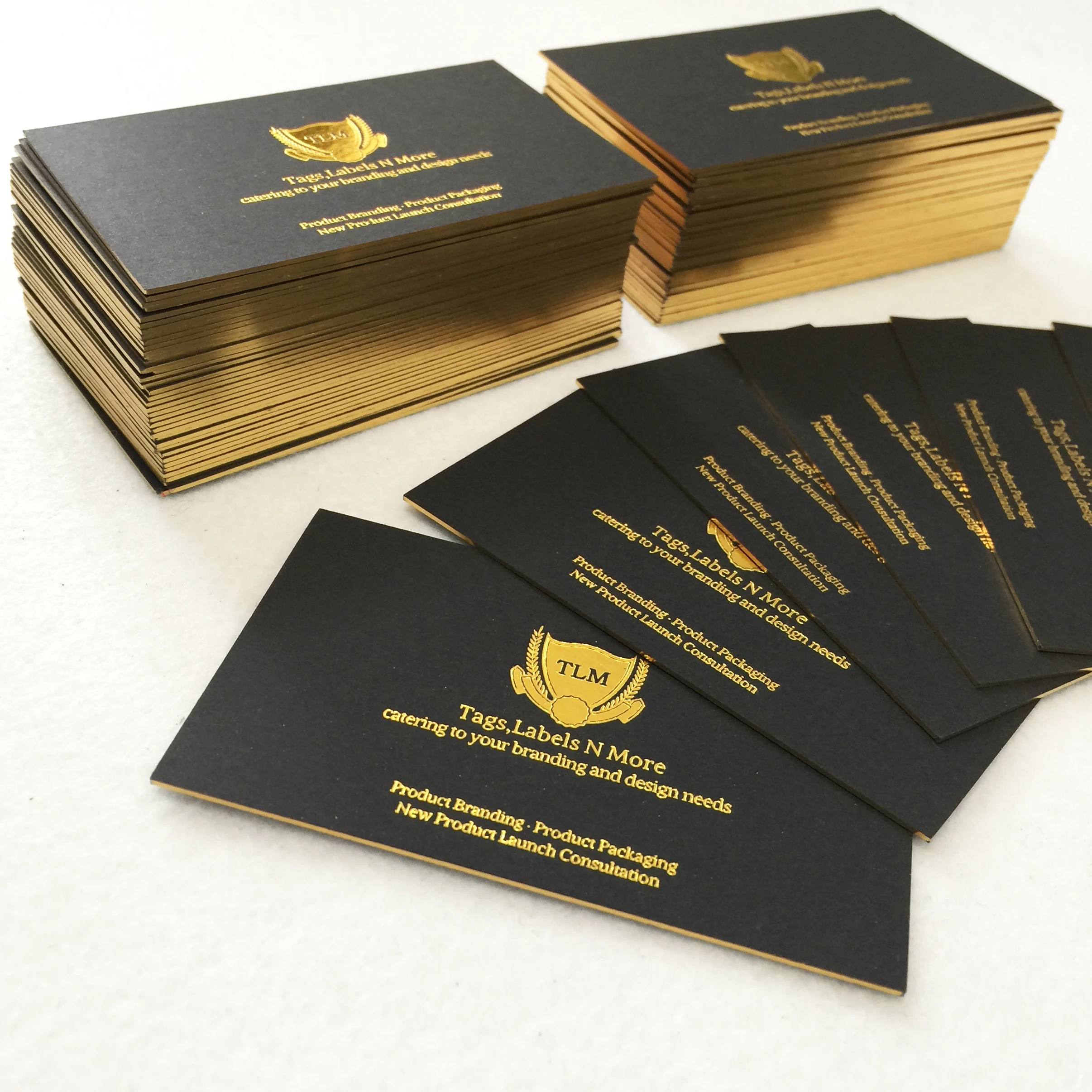 
Luxury cardboard design gold foil printing with gold foil edge business cards 