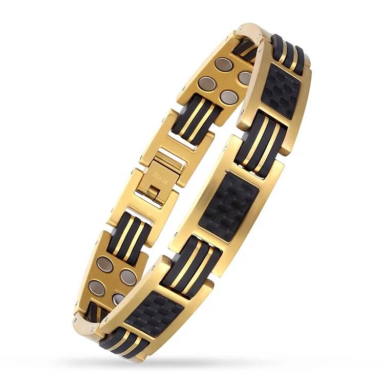 

Wholesale Price OEM Titanium Benefit Bio Healing Bracelet Germanium Health Magnetic Bracelet for Men, Silver/gold/black