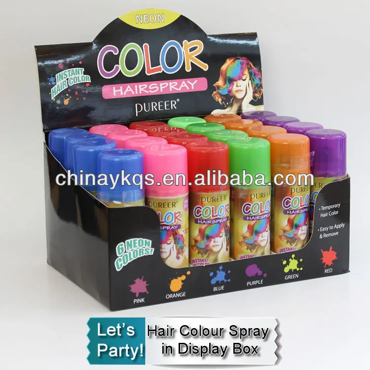 Colour Hair Paint / Hair Color Spray in display boxمنتجات تصفيف الشعر