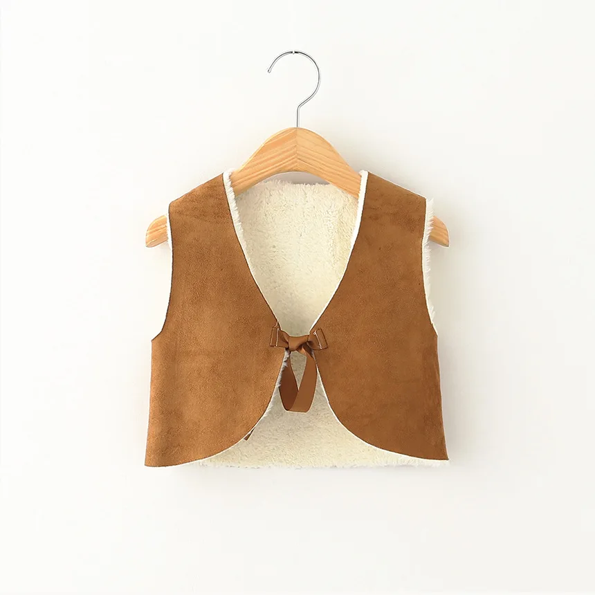 

Girls Fashion Suede Leather faux fur Vest