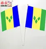 14x21cm polyester material Saint Vincent and the Grenadines mini handy flag with pole