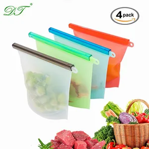 Image of Custom Logo Reusable Silicone Food Vacuum Storage Preservation Freezer Bag