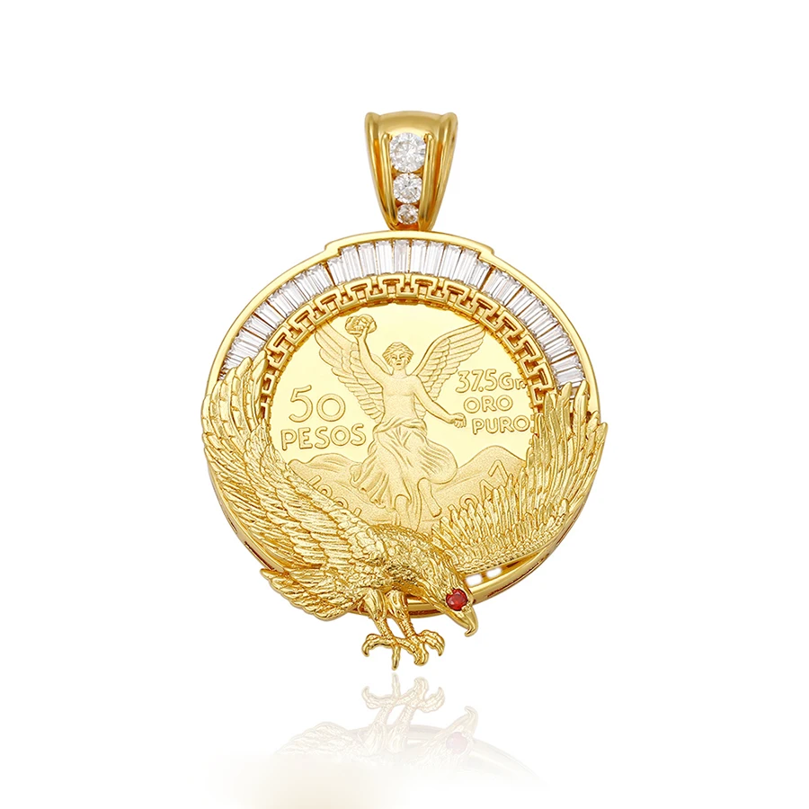 

33068 xuping gold plated jewelry 24k big eagle gold icon centenarios pendant