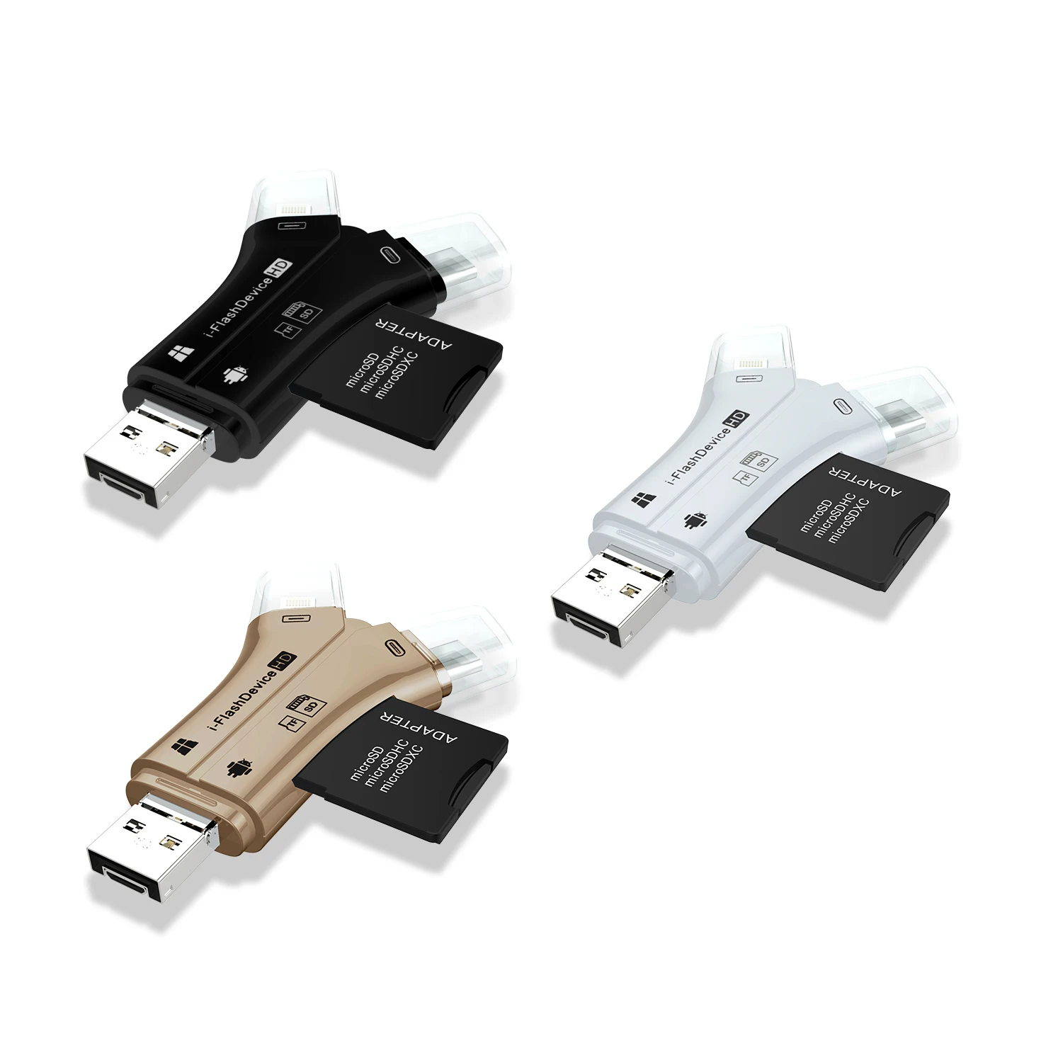 High Speed Usb 2.0 Card Reader Tf Sd Memory Mobile Universal Micro Usb